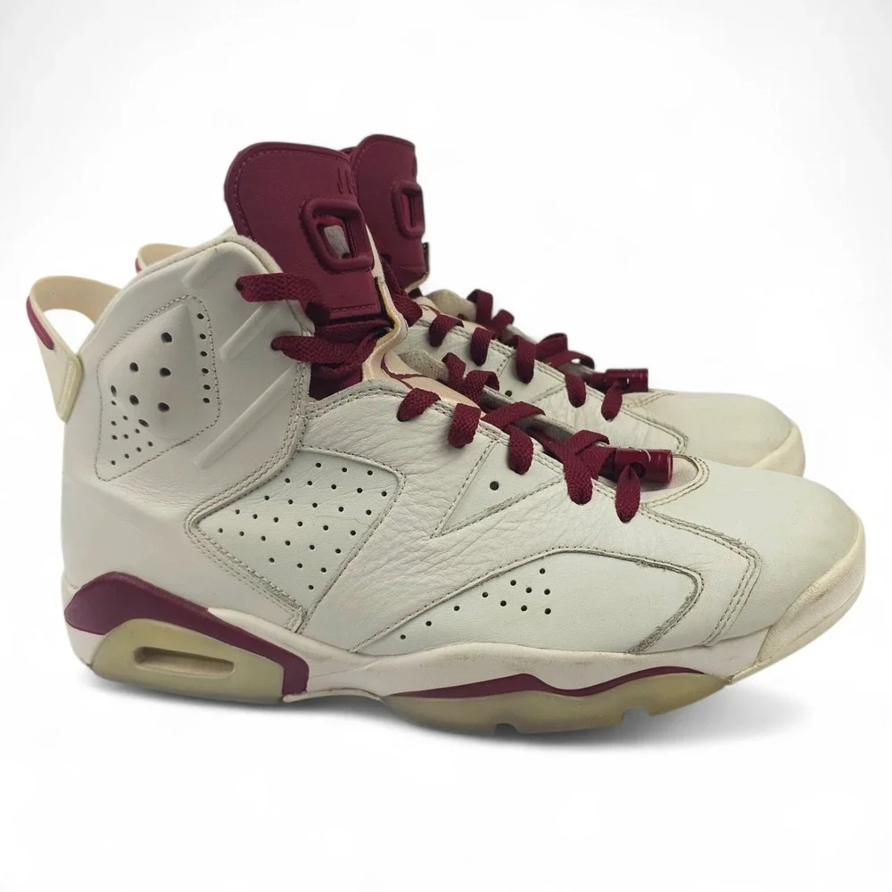Nike Air Jordan 6 Retro Maroon 2015 Off White Burgundy 384664-116 Men Size 11.5